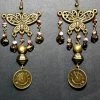 Hurly-Burly Steampunk Bronze Butterfly Cog Earrings