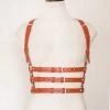 AnneCart Brown PU Underbust Buckle Harness