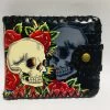 Hurly-Burly Wallet Skull And Roses With Stitching Sale