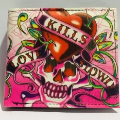 Hurly-Burly Sale Wallet Love Kills Slowly Skull Pink
