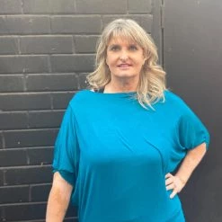 Thailand 80's Teal Batwing Top