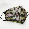 Hurly-Burly Sequin Gold And Pink Leopard Face Mask Face Masks