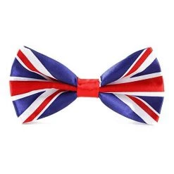 Hurly-Burly Neck Ties UK Flag Satin Pre-Tied Bow Tie