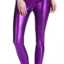 Hurly-Burly Pants & Shorts Purple Metallic Leggings