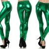 Hurly-Burly Green Metallic Leggings Pants & Shorts