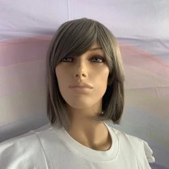 Bell's Wigs Natural Multi-toned Grey Deluxe Cropped Bob Wig