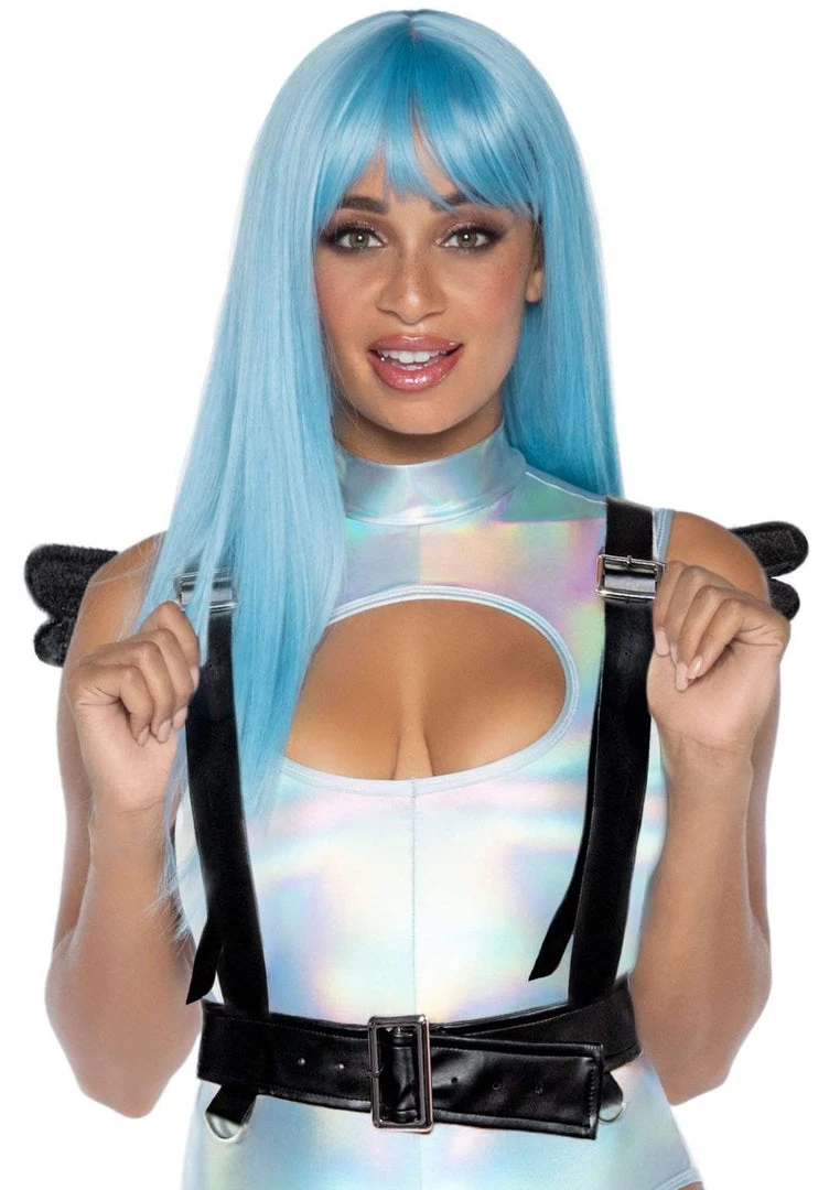 Leg Avenue Belts & Harnesses Furry Black Angel Wing Harness 4 Leg Avenue Belts & Harnesses Furry Black Angel Wing Harness