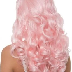 Leg Avenue Bombshell Pink Long Curly Wig Wigs