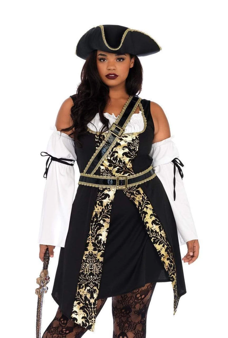 Leg Avenue Pirate Plus Black Sea Buccaneer Costume 3 Leg Avenue Pirate Plus Black Sea Buccaneer Costume