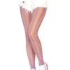 Leg Avenue Pink Shimmer Rainbow Striped Fishnet Tights Hosiery