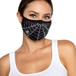 Leg Avenue Spider Web Rhinestone Face Mask Festival Wear