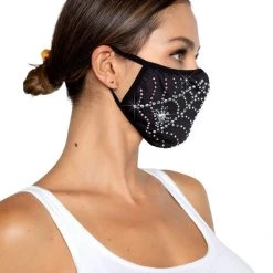 Leg Avenue Spider Web Rhinestone Face Mask Festival Wear
