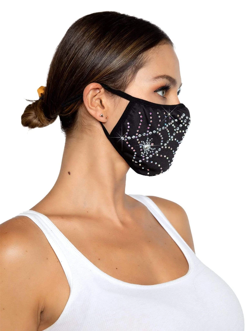Leg Avenue Spider Web Rhinestone Face Mask Festival Wear 4 Leg Avenue Spider Web Rhinestone Face Mask Festival Wear