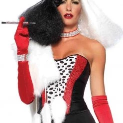 Leg Avenue Halloween Black And White Split Deluxe Crimped Wig