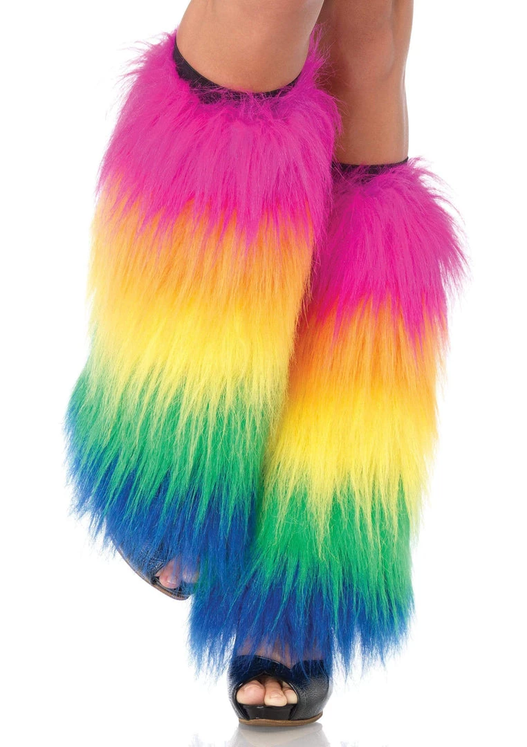 Leg Avenue Rainbow Furry Leg Warmers 3 Leg Avenue Rainbow Furry Leg Warmers