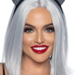 Leg Avenue Glitter Silver Cat Ears