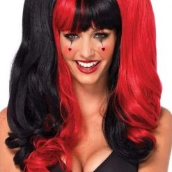 Leg Avenue Deluxe Black And Red Harlequin Wig