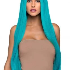 Leg Avenue Long Straight Turquoise Deluxe Wig