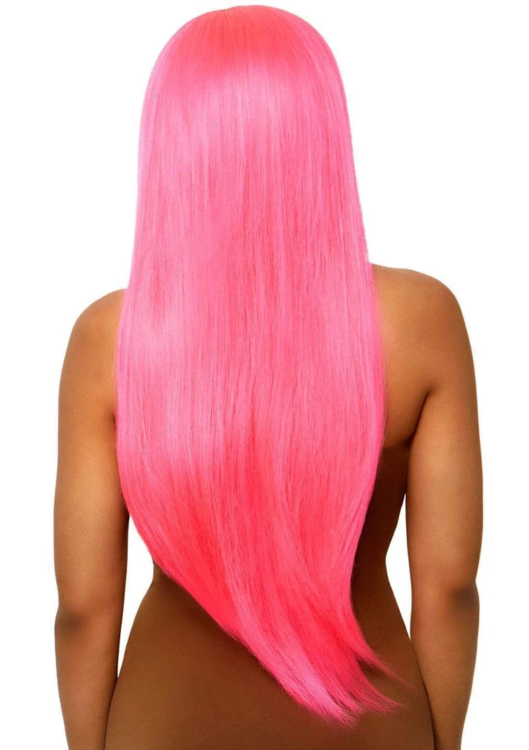 Leg Avenue Costume Accessories Long Straight Neon Pink Deluxe Wig 4 Leg Avenue Costume Accessories Long Straight Neon Pink Deluxe Wig