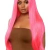 Leg Avenue Costume Accessories Long Straight Neon Pink Deluxe Wig