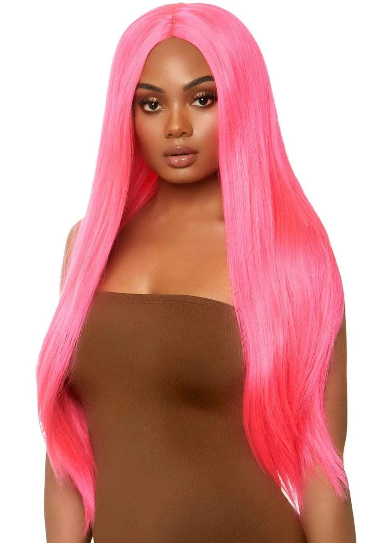 Leg Avenue Costume Accessories Long Straight Neon Pink Deluxe Wig 3 Leg Avenue Costume Accessories Long Straight Neon Pink Deluxe Wig