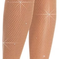 Leg Avenue Nude Fishnet Pantyhose With Rhinestones Hosiery