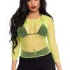 Leg Avenue Neon Lime Long Sleeve Net Top Clothing 2 Leg Avenue Neon Lime Long Sleeve Net Top Clothing