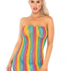 Leg Avenue Rainbow Lace Tube Dress Hosiery