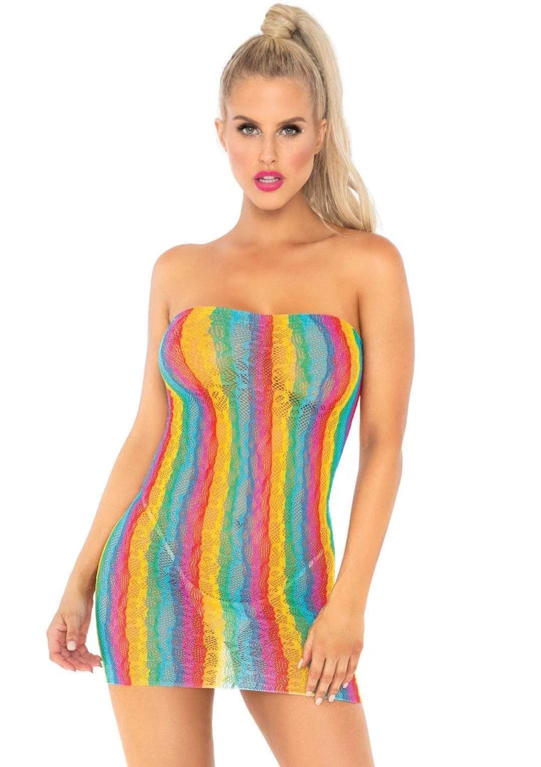 Leg Avenue Rainbow Lace Tube Dress Hosiery 3 Leg Avenue Rainbow Lace Tube Dress Hosiery