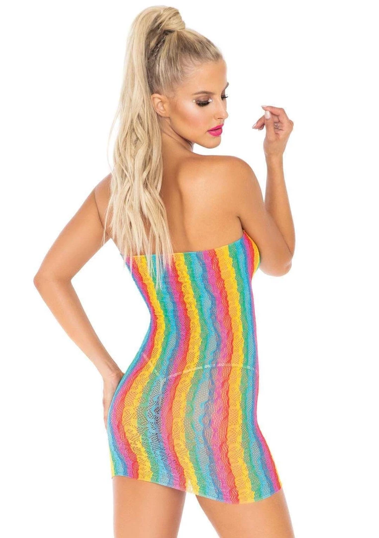 Leg Avenue Rainbow Lace Tube Dress Hosiery 5 Leg Avenue Rainbow Lace Tube Dress Hosiery