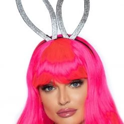 Leg Avenue Easter Faux Rhinestone Bunny Ear Headband And Choker Set