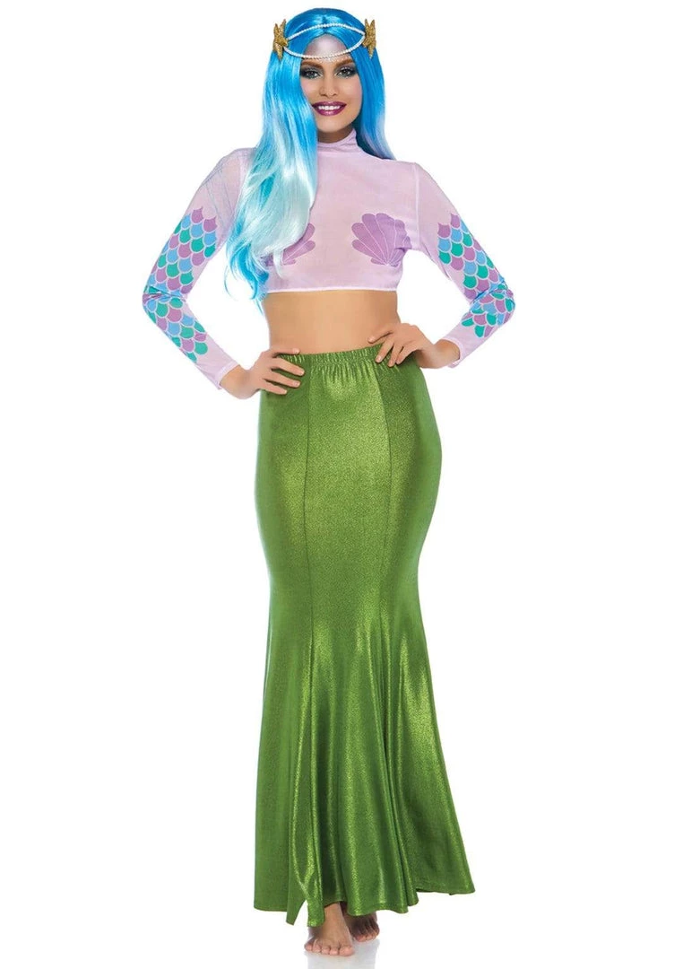 Leg Avenue Green Shimmer Spandex Mermaid Maxi Skirt 3 Leg Avenue Green Shimmer Spandex Mermaid Maxi Skirt
