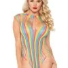 Leg Avenue Rainbow Shredded Opaque Cut-Out Bodysuit Hosiery 1 Leg Avenue Rainbow Shredded Opaque Cut-Out Bodysuit Hosiery