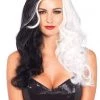 Leg Avenue Two Tone Black And White Villain Wig Halloween