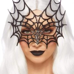 Leg Avenue Glitter Die Cut Web Masquerade Mask Halloween