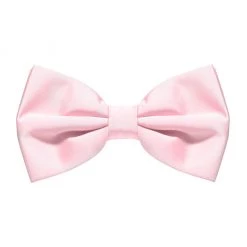 Annecart Neck Ties Baby Pink Satin Pre-Tied Bow Tie