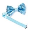 Jacky Wang Neck Ties Aqua Blue Sequined Bowtie