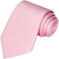 AnneCart Neck Ties Light Pink Satin Skinny Neck Tie