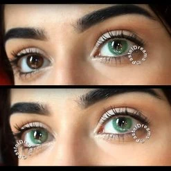 Dinna Freshtone Super Naturals: Lime Green Contact Lenses