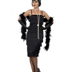 Hurly-Burly Long Black Flapper Costume