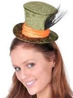 TomFoolery Book Week Small Velvet Mad Hatter Green Top Hat