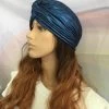 Jacky Wang Hair Accessories Blue Metallic Turban