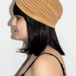 Jacky Wang Coffee Brown Turban Hair Accessories