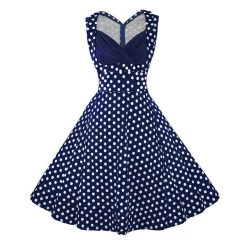 Malltop Navy Blue 1950's Sweetheart Dress 40's - 50's Pinup, Rock & Roll