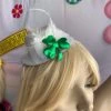 Hurly-Burly White Shamrock Mini Top Hat
