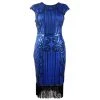 Hurly-Burly Royal Blue Beaded Gatsby Dress