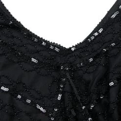 Hurly-Burly Elegant Black Beaded Gatsby Dress