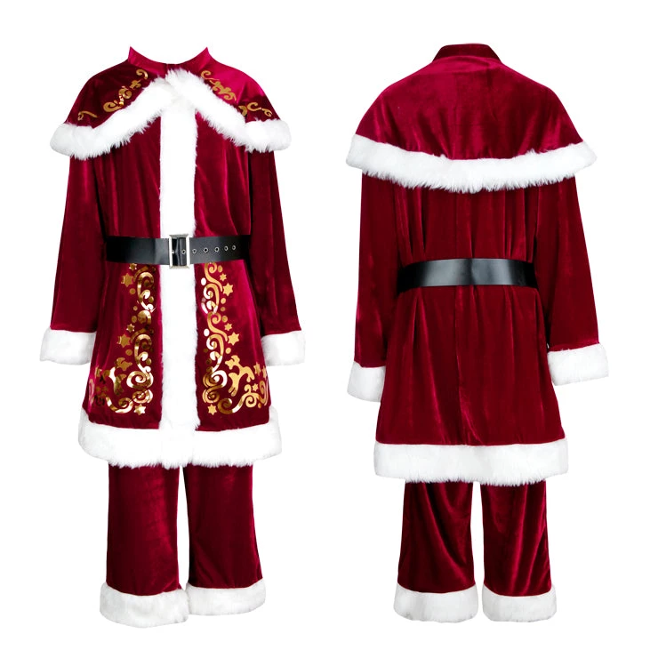 AnneCart Deep Red Velvet Lightweight Santa Costume Christmas Costumes 4 AnneCart Deep Red Velvet Lightweight Santa Costume Christmas Costumes