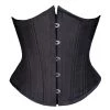 Malltop Plus Size Black Satin Underbust Steel Boned Corset Corsets