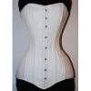 Malltop White Cotton Long Lined Overbust Corset Corsets